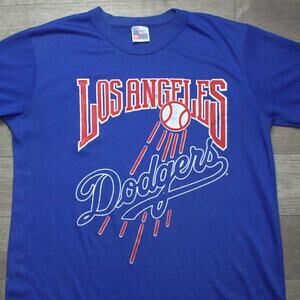 VINTAGE 90s LA Dodgers Shirt Mens XL Navy Blue Los Angeles Cali Baseball